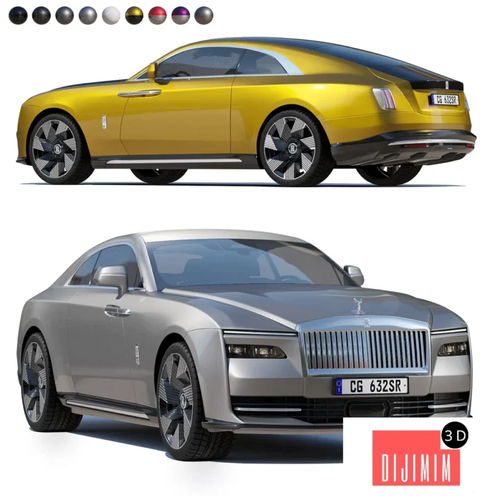Rolls-Royce Spectre mid-poly - Görsel 1