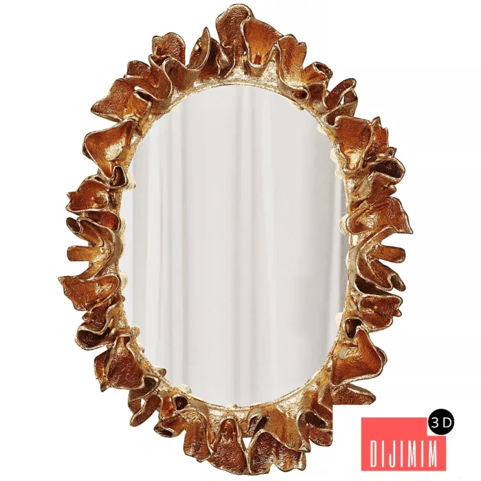 Coco Mirror Gold Faux Coral - Görsel 1