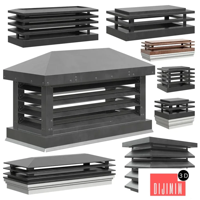 Chimney cap / Roof weather vane / Chimney cap SET - Görsel 1
