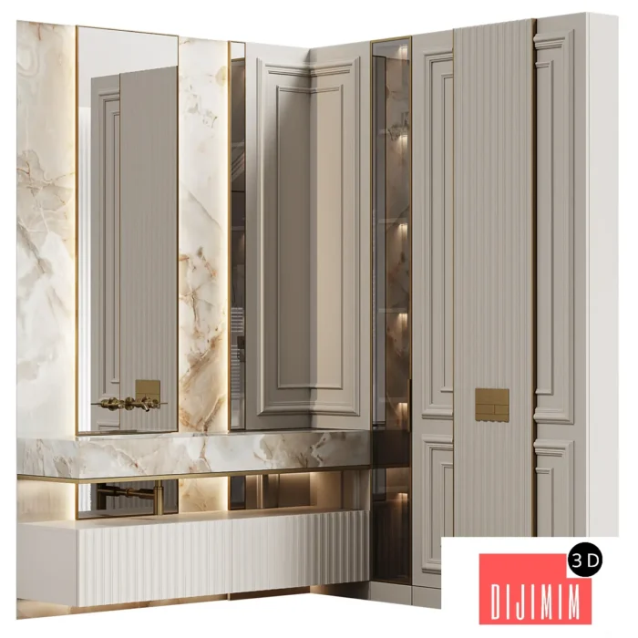 Bathroom furniture 29 in neoclassical style - Görsel 1