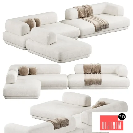 Bumper Sectional Fabric Sofa by Zanotta