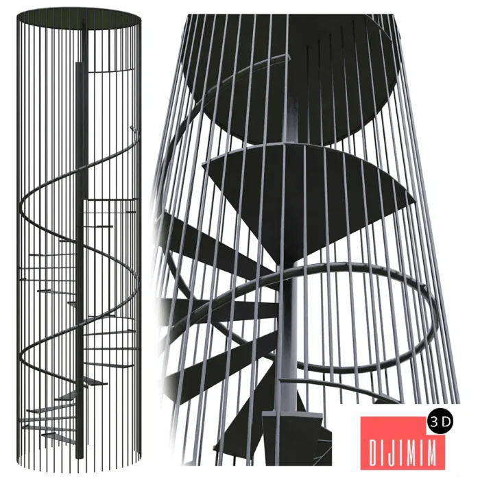 Spiral street fire escape - Görsel 1