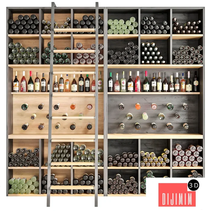 Showcase in a supermarket with wine and sparkling 2 - Görsel 1