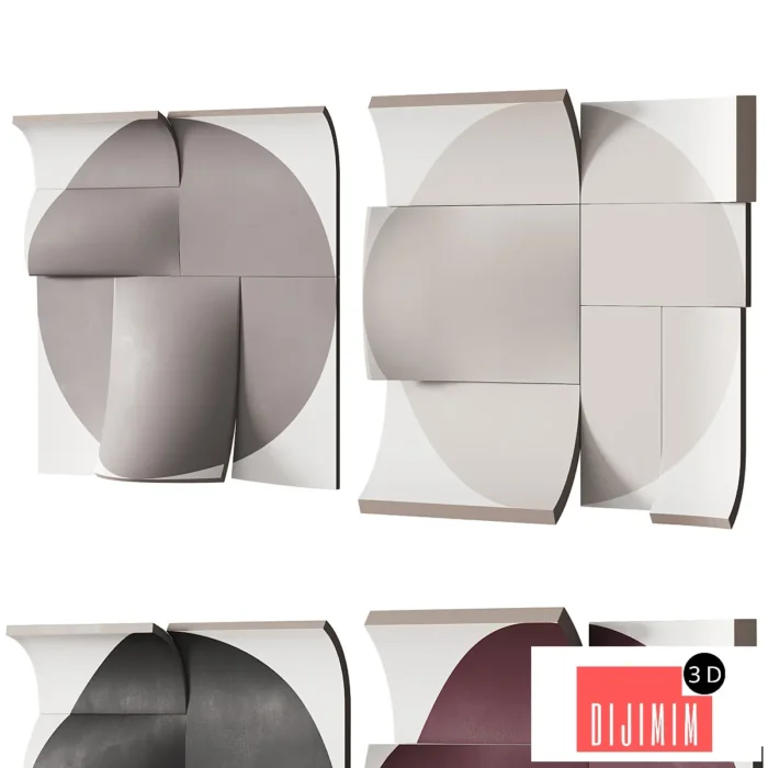 410 decorative wall art 21 drawn circle paint artwork 2 options 4 COLORS - Görsel 1