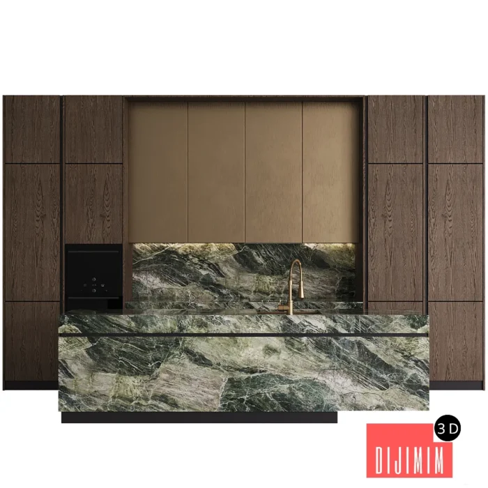 Modern kitchen with island 7 - Görsel 1