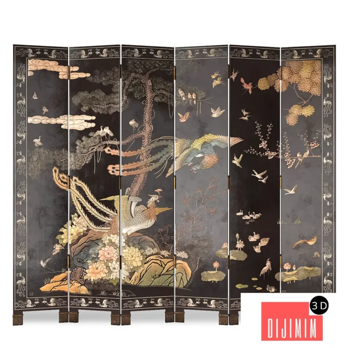 Decorative Chinese screen (Chinoiserie) - Görsel 1