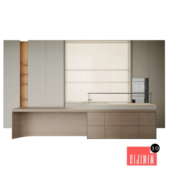 Kitchen with translucent light panel on the apron - Görsel 1