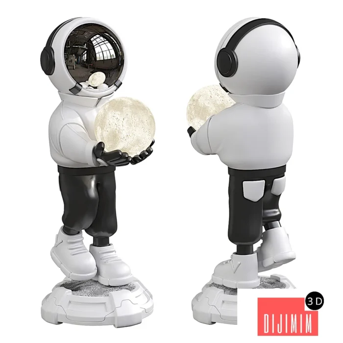 Sculpture Art Astronaut Statue Lamp - Görsel 1