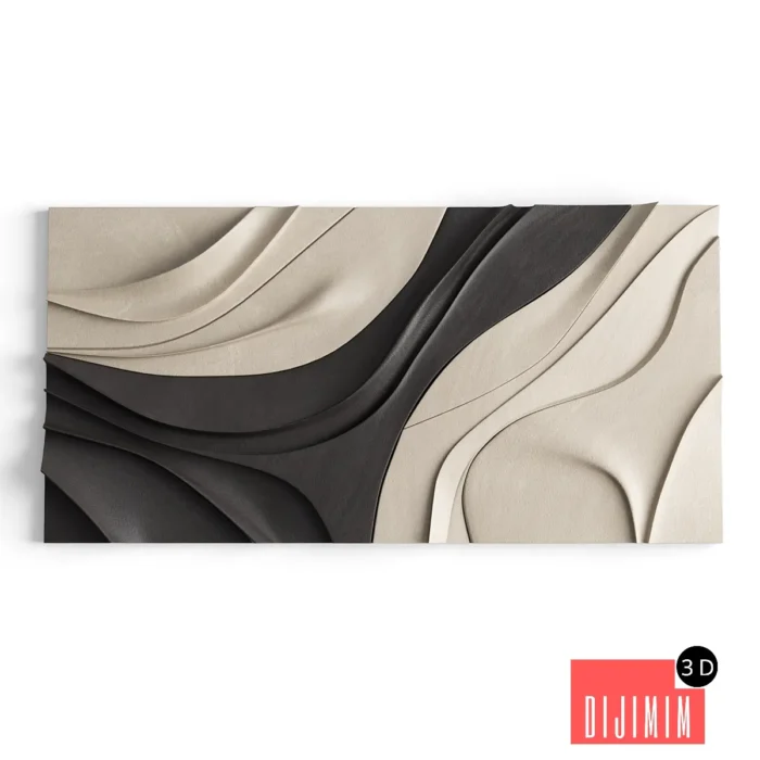 Wall two-color 3d panel for home decor - Görsel 1