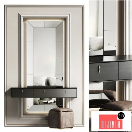 Hanging black vanity table st.