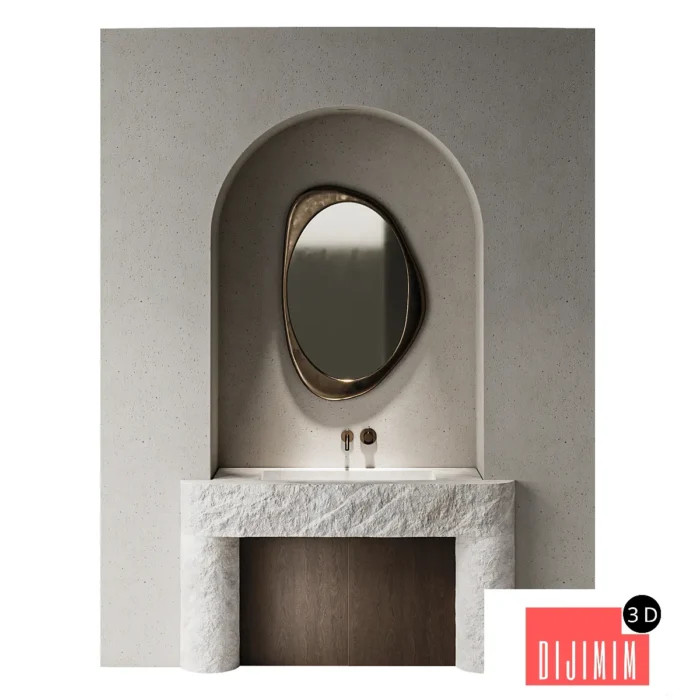 Natural stone washbasin 02 - Görsel 1