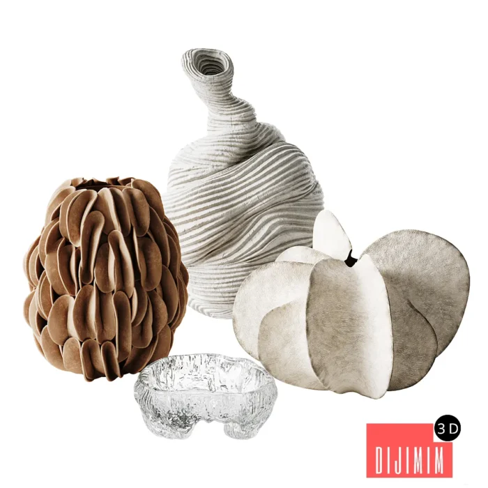 Set of decorative vases01 - Görsel 1