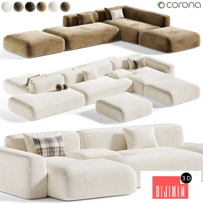 Corner sofa Duo Modular - Görsel 1