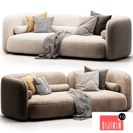 Scandinavian style velvet sofa