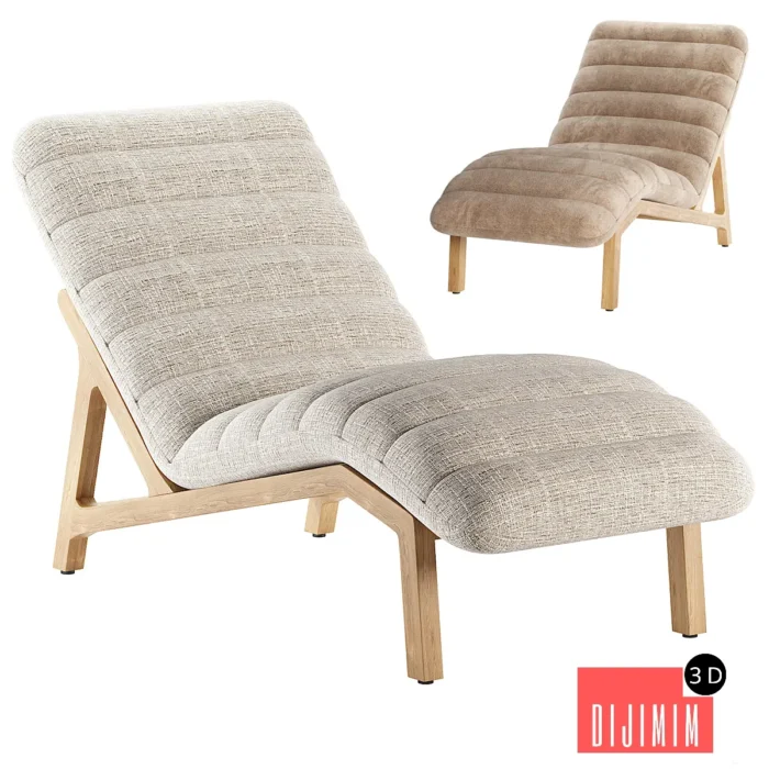 Modern Cream Fabric Chair - Görsel 1