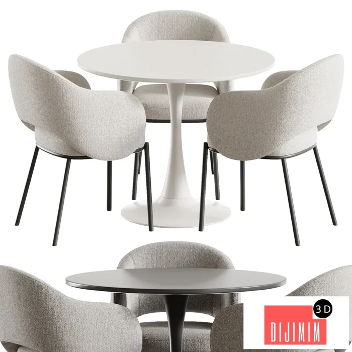 Daisy chair and Tulip table - Görsel 1