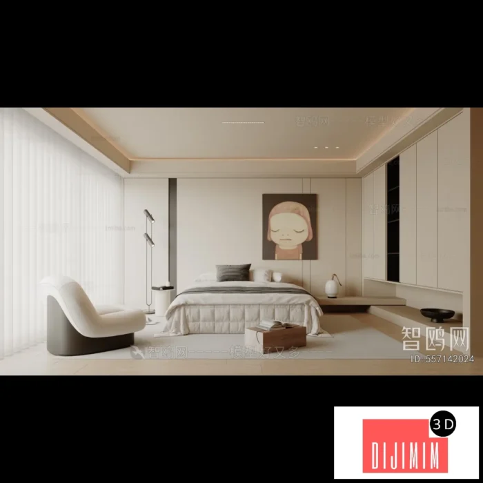 Modern Bedroom ID:557142024 - Görsel 1