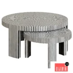 Marble Striped Nesting Coffee Table Sets Fnct-1420-Mklg