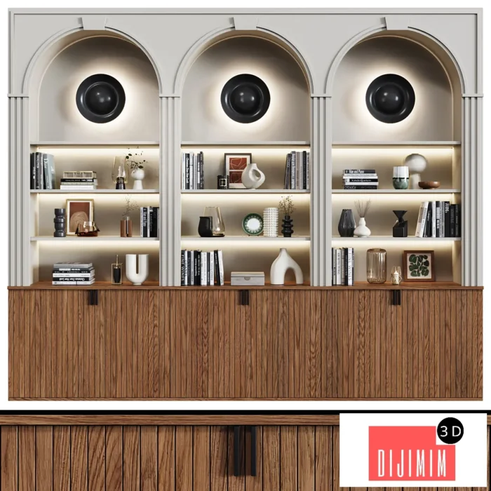 Mid-century shelving unit 01 - Görsel 1