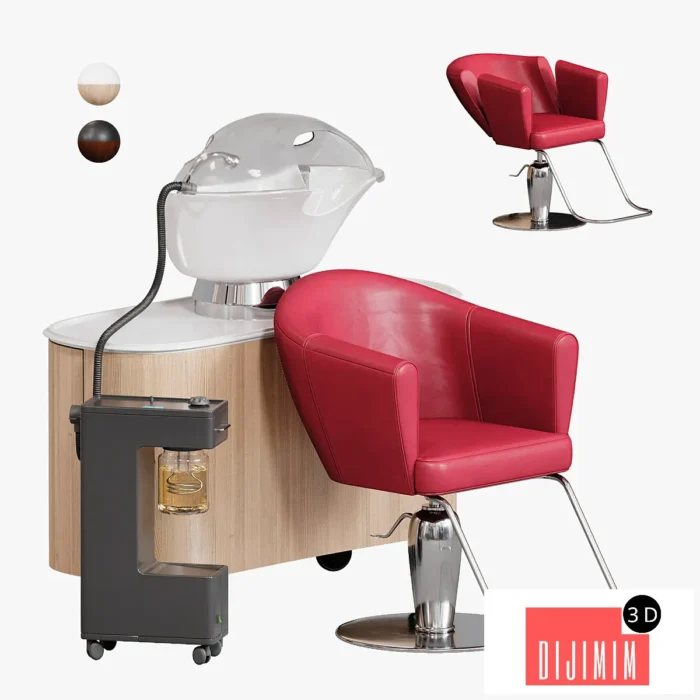 Maletti HUB - Cabinet with hairdressing sink, Musette chair - Görsel 1