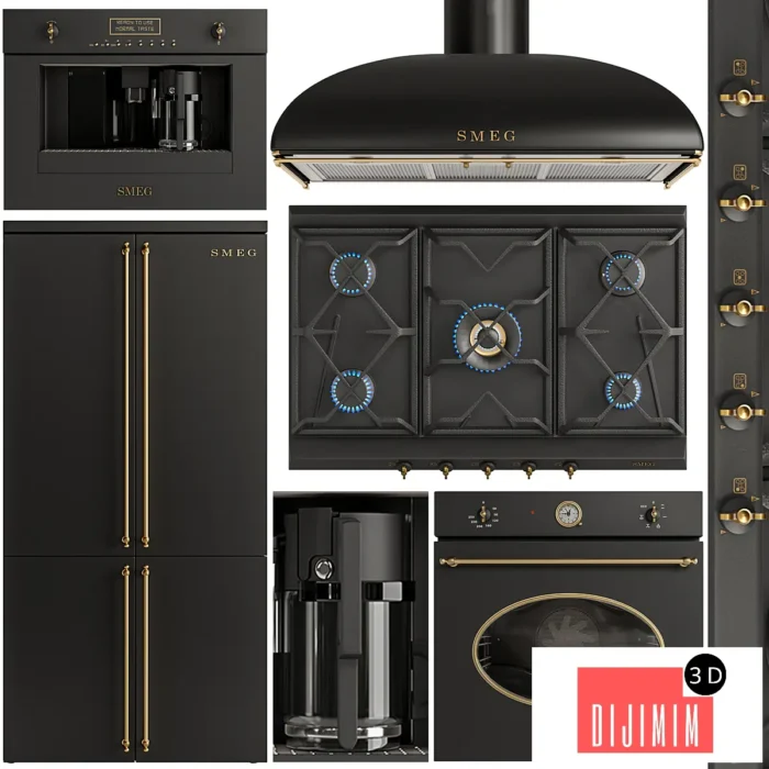 Smeg black appliance - Görsel 1