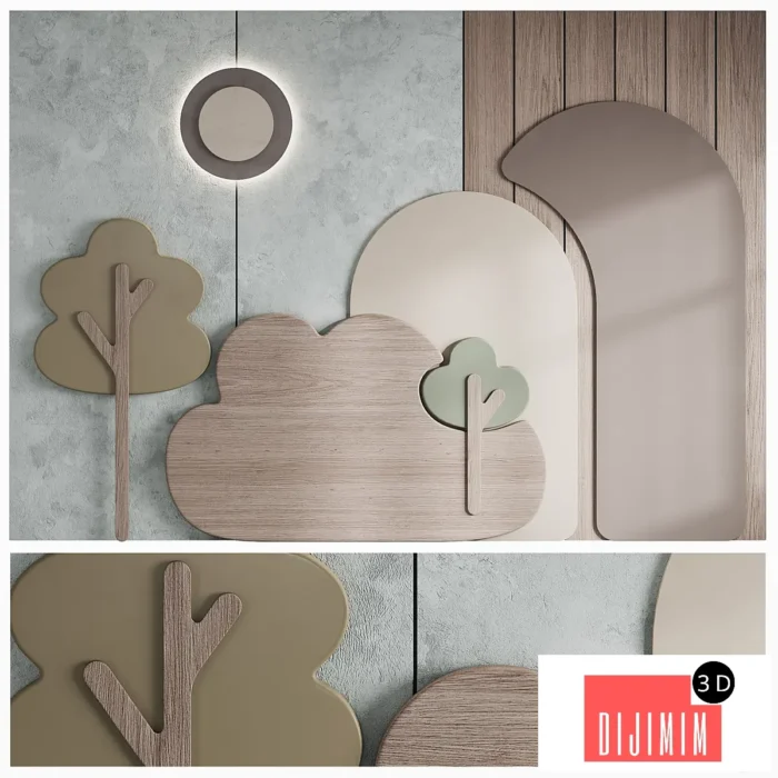 101 Childrens Wall Panel with Headboard - Görsel 1