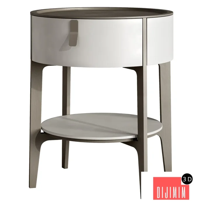 Round bedside table - Görsel 1