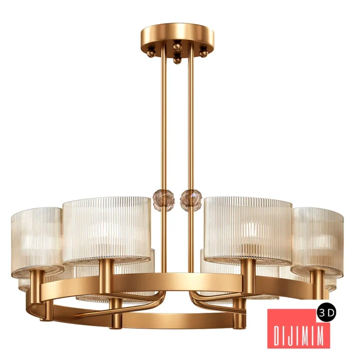 Small chandelier Chicago matte gold - Görsel 1
