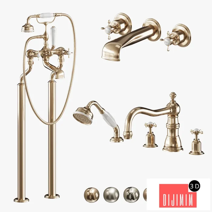Perrin & Rowe Edwardian Collection Bathroom Faucet - Görsel 1