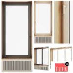 Plastic window with wooden slope