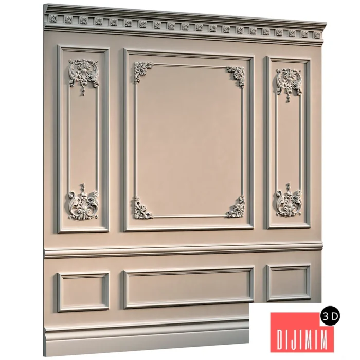 Wall with plaster decor 006 - Görsel 1