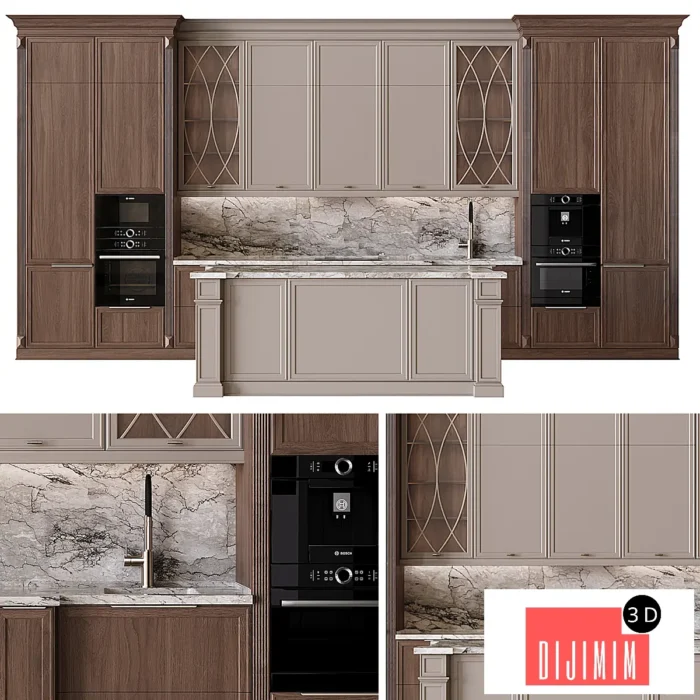 Kitchen in neoclassical style 72 - Görsel 1