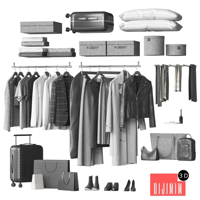 A set of clothes and accessories to fill a wardrobe or store and showroom 2 - Görsel 1