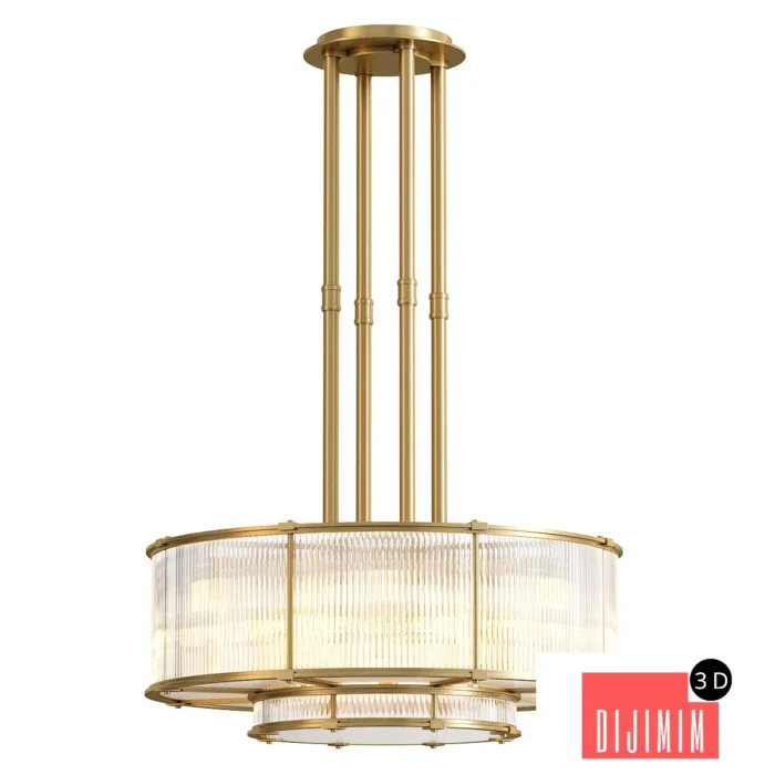 Ralph Lauren Allen Large Tiered Chandelier - Görsel 1