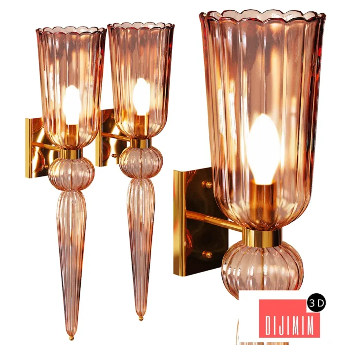 Modernist Rose Hand-Blown Murano Glass - Görsel 1