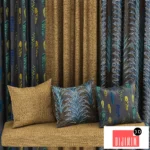 set of fabric materials with patterns