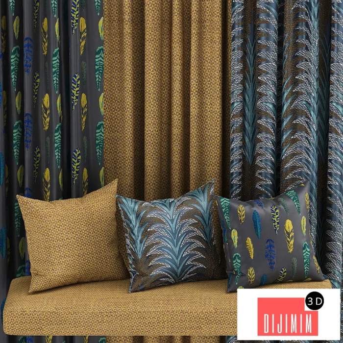 set of fabric materials with patterns - Görsel 1