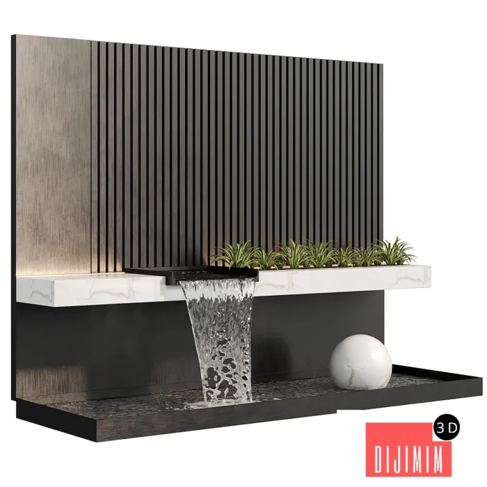 Modernist wall fountain 02 - Görsel 1