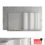 Decorative wall with fireplace set 58
