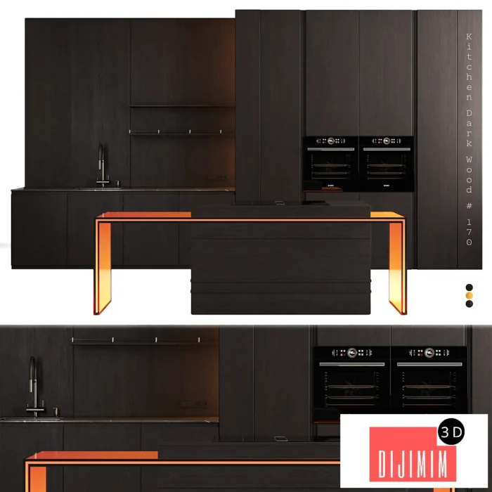 Kitchen No. 170 "Dark Wood" - Görsel 1