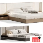 Gianna Natural Walnut Wood King Bed Frame