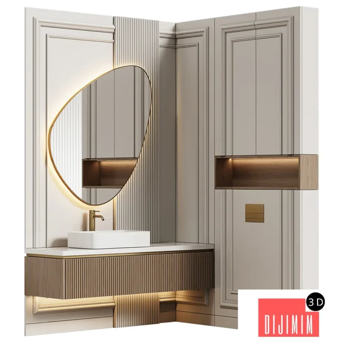 Bathroom furniture 22 in modern classic style - Görsel 1