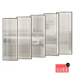 Partitions made of ribbed glass with lighting.