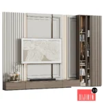 TV wall in modern classic style with decor 20