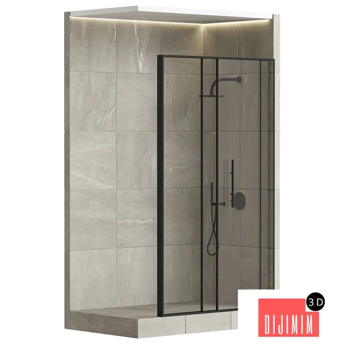 Shower cabin with partition 05 - Görsel 1