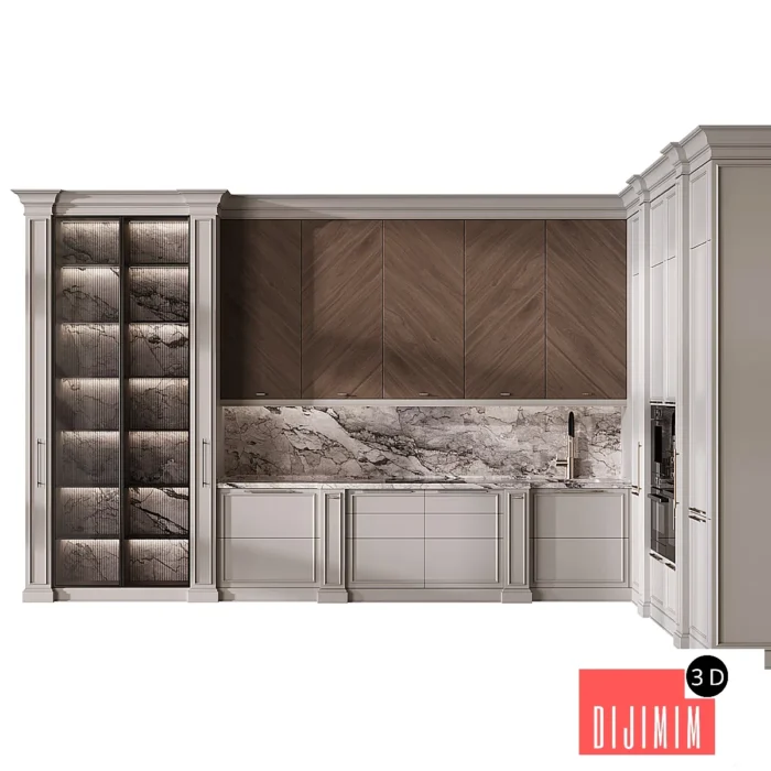 Kitchen in neoclassical style 82 - Görsel 1