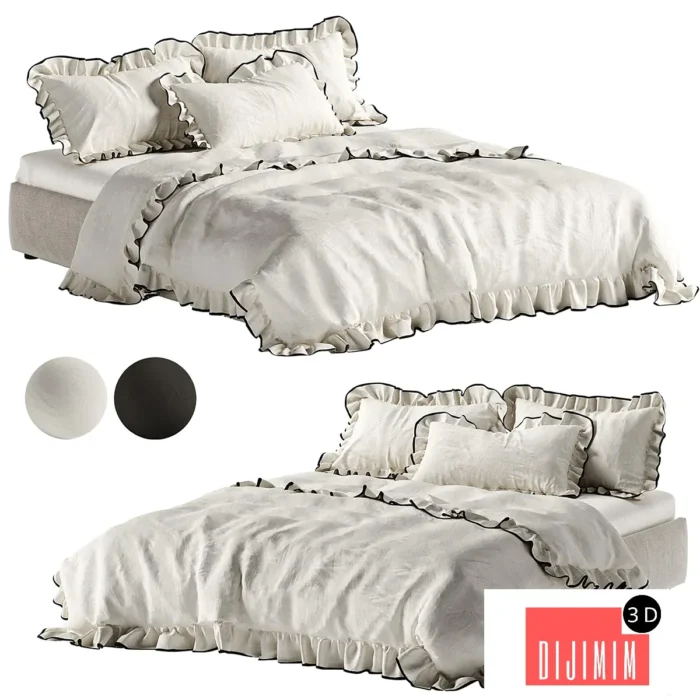 Bed linen with ruffles - Görsel 1