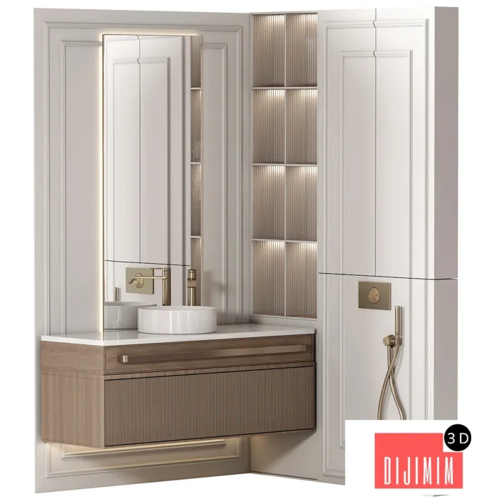 Bathroom furniture N051 in Neoclassic and Modern style - Görsel 1
