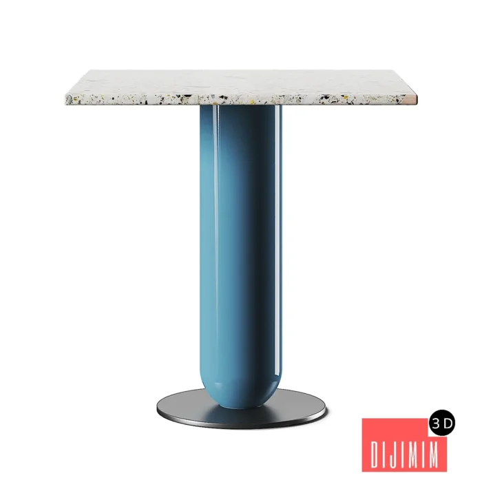 Pianca Ettorino Square Terrazzo Table - Görsel 1