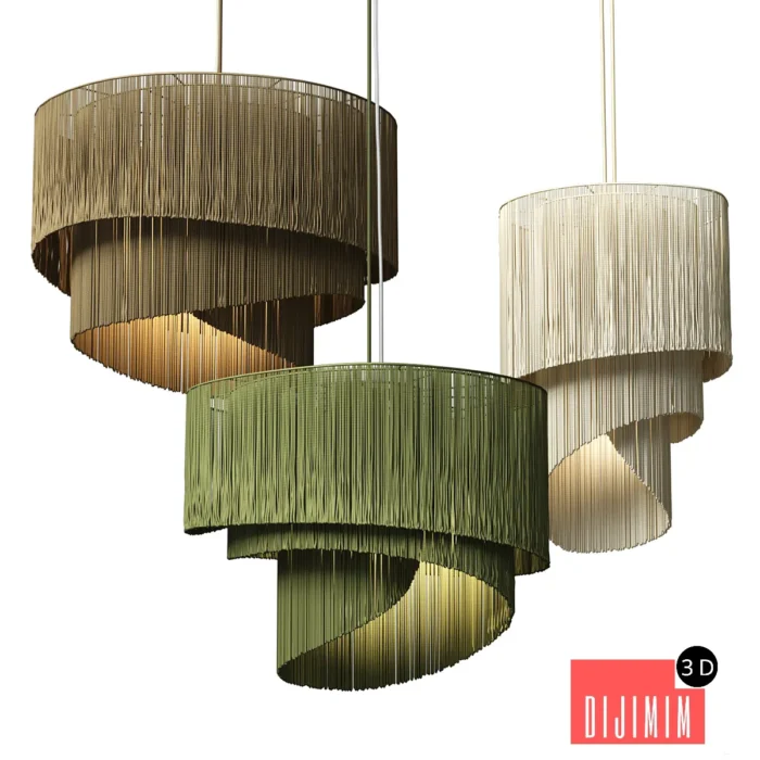 Pendant lights made of threads - Görsel 1